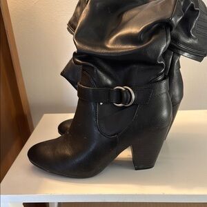 Black Leather Women's Boots